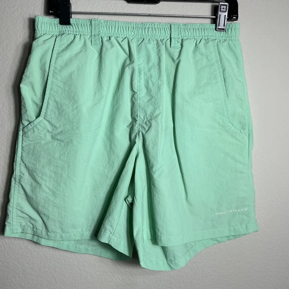 Columbia PFG Shorts Mens Small Mint Green Backcast 6